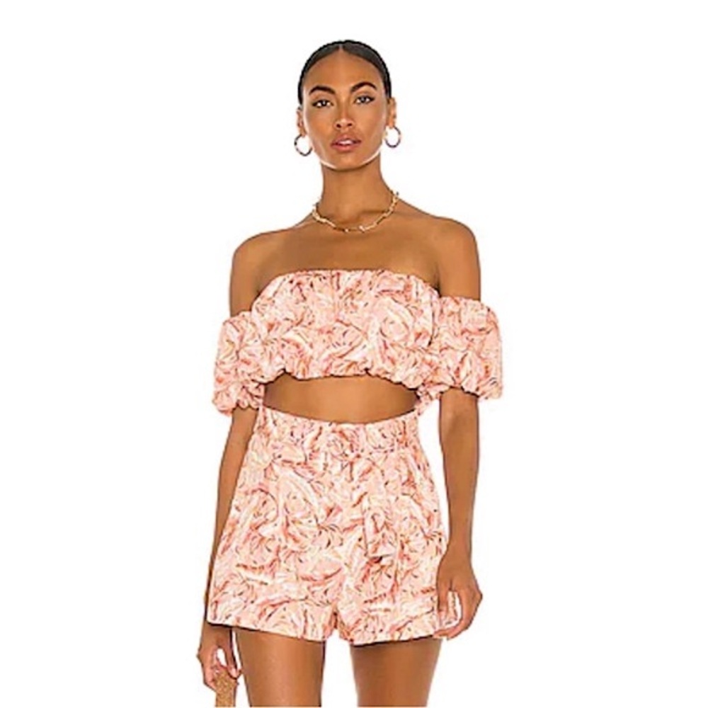 Revolve MINKPINK Kara Off Shoulder Top + Shorts Set (Size Small)